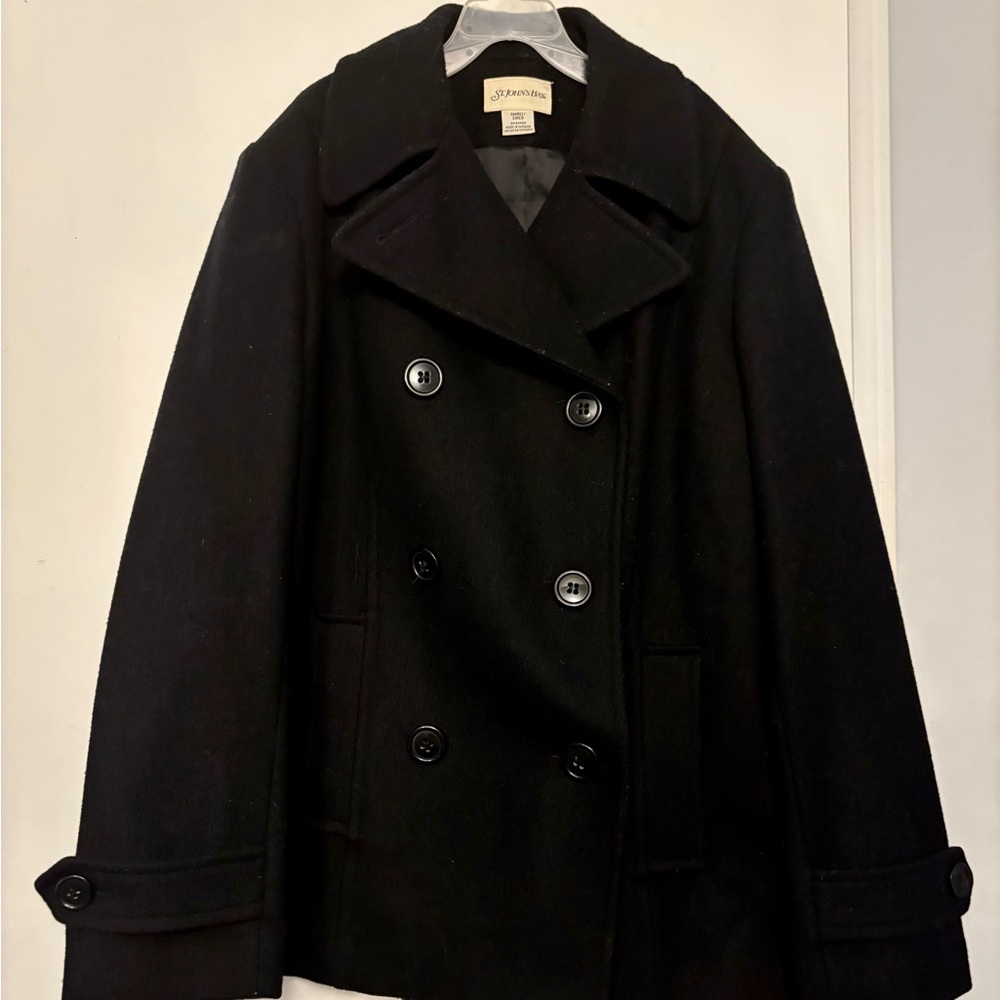 St. John's Bay Classic Black Peacoat